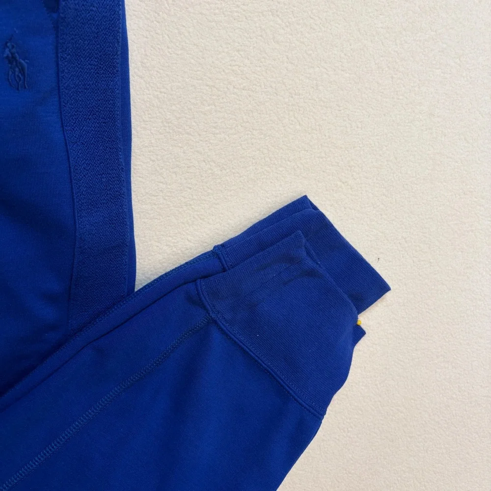 Polo Ralph Lauren Sweatpants Mens L Blue Joggers Tapered Fleece Pony Logo Stripe